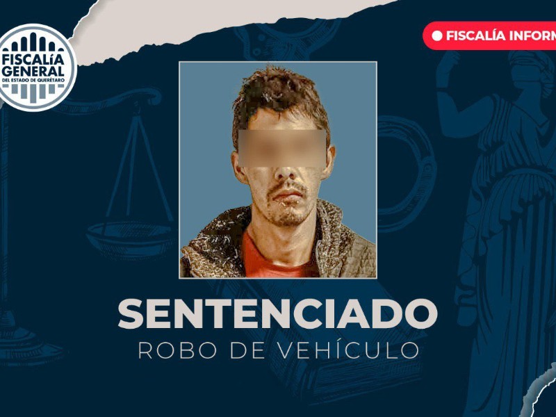 Siete años de prisión a sujeto por robo violento de vehículo