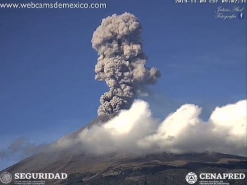 Sigue actividad volcánica el Popocatepetl