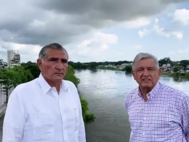 Sigue AMLO con evaluación de daños por inundaciones en Tabasco