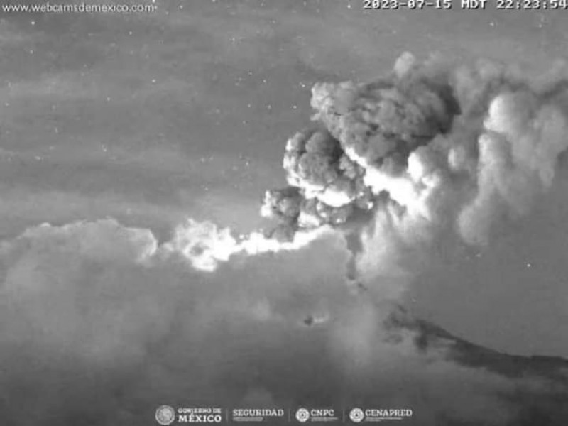 Sigue con actividad volcán Popocatépetl en fin de semana