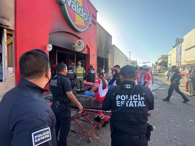 Siguen internados tres lesionados por explosión en comercio de Hermosillo