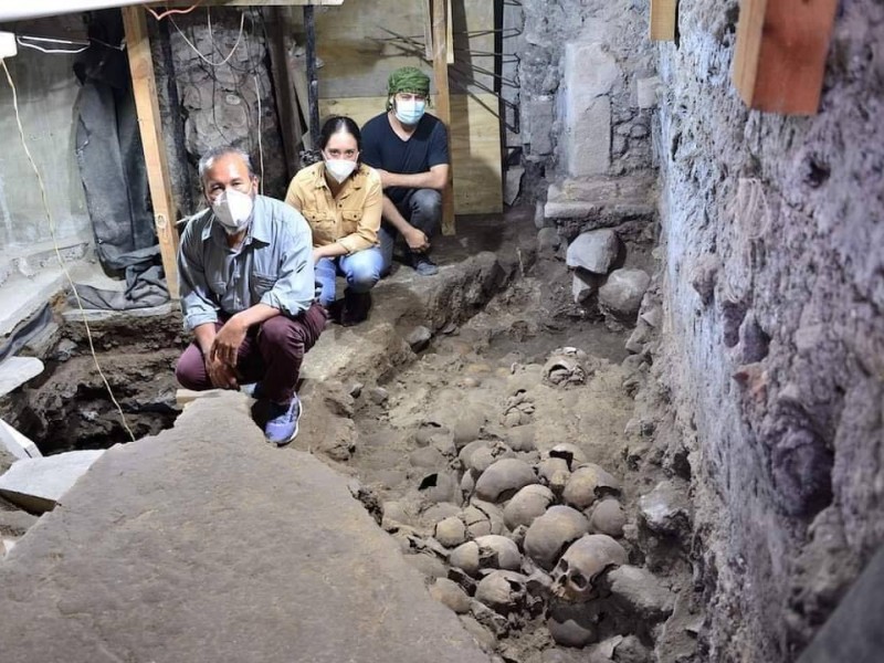 Siguen los trabajos arqueológicos en el Huei Tzompantli