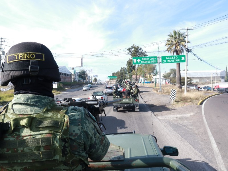Simulada estrategia de seguridad en Michoacán