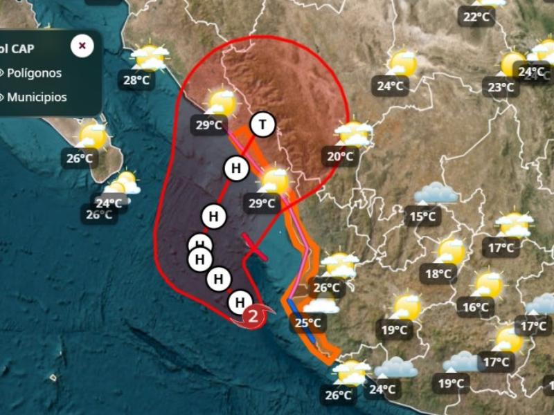 Simón se degrada a categoría 3; mantienen alerta en sur de Sinaloa