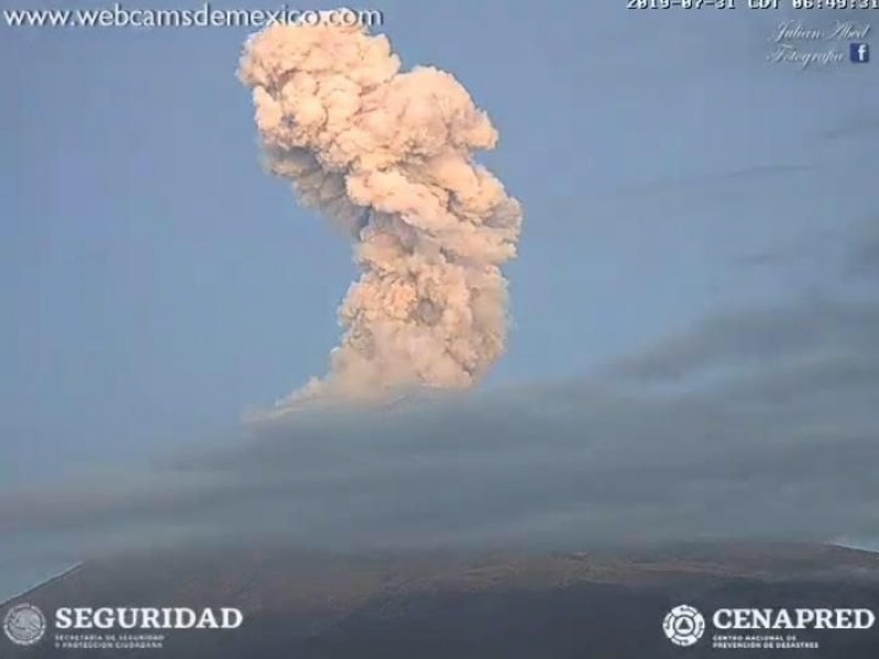 Sin cambio, alerta volcánica del Popocatépetl: PC Estatal
