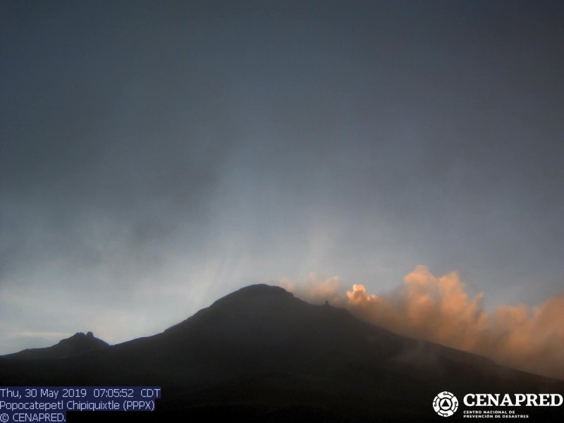 Sin cambios, actividad del volcán Popocatépetl