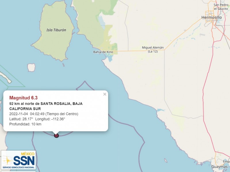 Sin daños por sismo de 6.1 esta madrugada