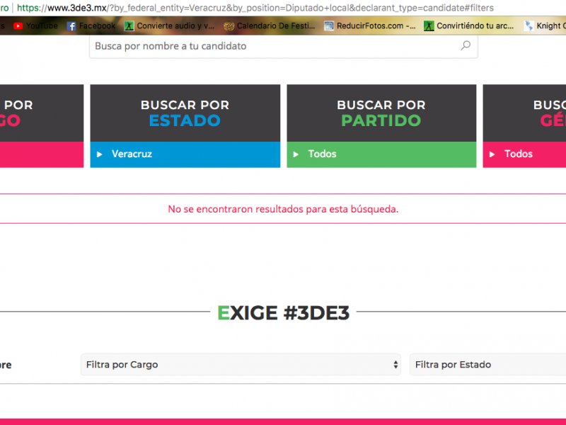 Candidatos a diputado local, sin presentar 3de3