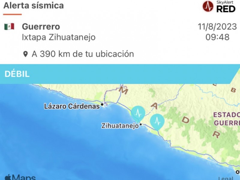 Sismo de 4.3 grados sacude Petatlán y Zihuatanejo