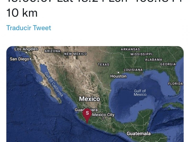 Sismo en Puebla de 7.7°, el epicentro fue en Michoacán