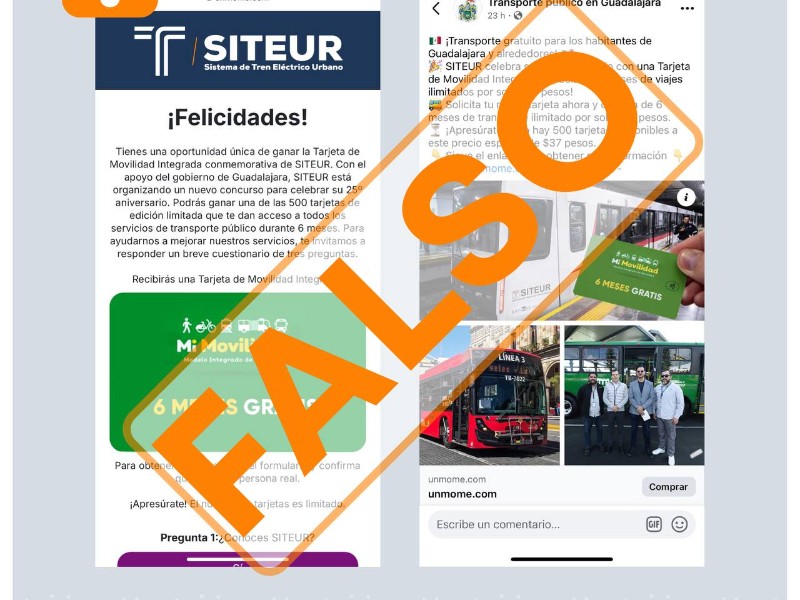 SITEUR informa sobre una nueva estafa que circula en redes sociales