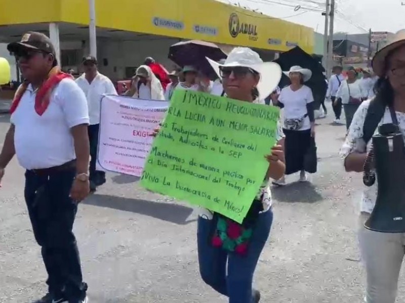 SNTE-CNTE y SNTSA  marchan por el día del trabajo