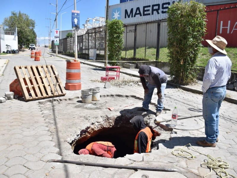 Socavón en Coronango fue por falla en drenaje; fue reparado