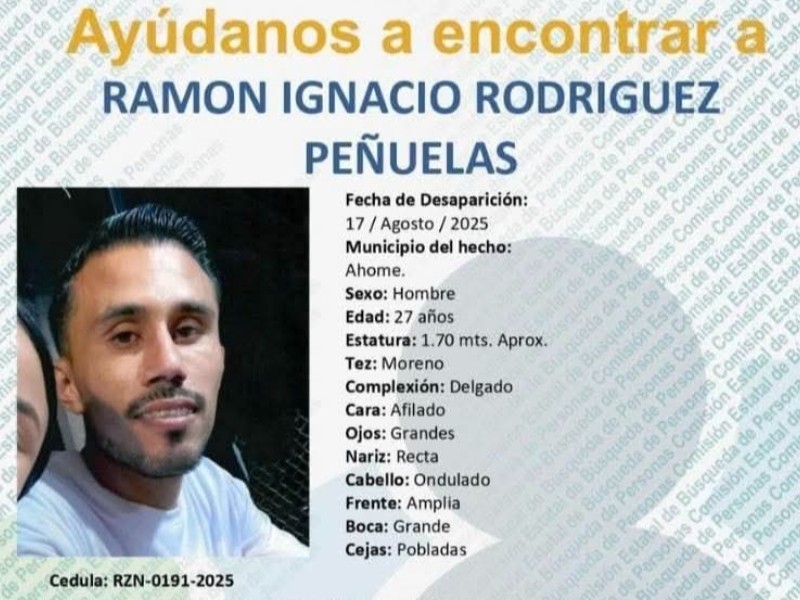 Solicitan apoyo para localizar a Ramón Ignacio, taxista desaparecido en Los Mochis