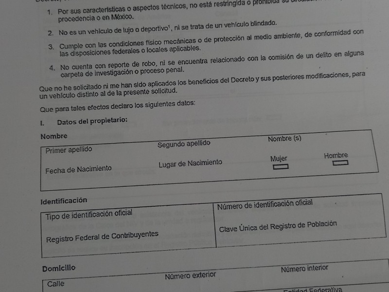 Solicitarán Carta de Manifestación de Protesta para legalización de 