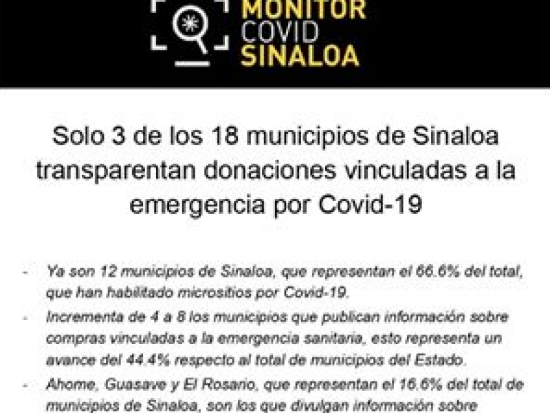 Solo 3 de 18 municipio dan información de donaciones recibidas