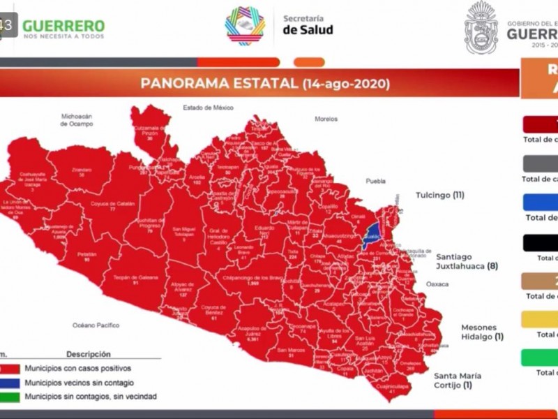 Solo un municipio de Guerrero no tiene casos Covid-19 (Cualác)