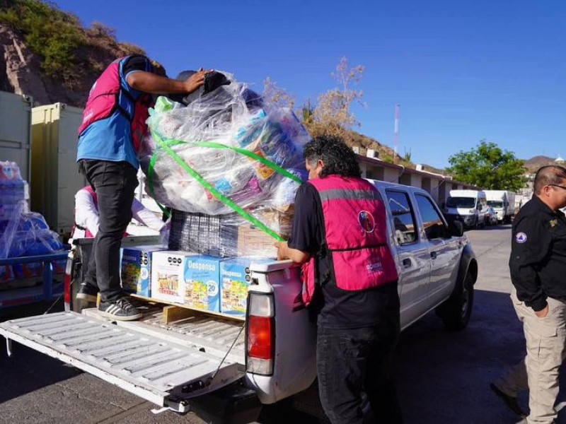 Sonora: 111 toneladas de ayuda para Guerrero