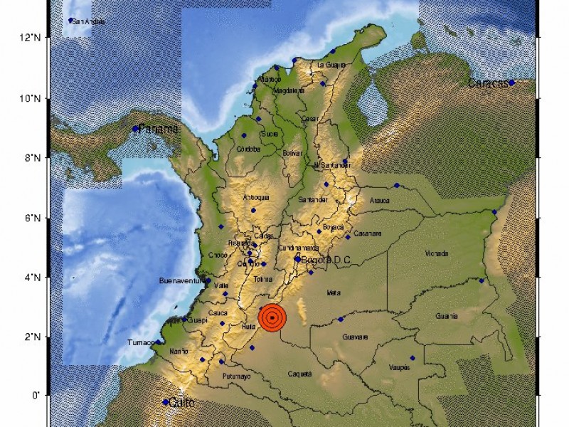 Sorprende temblor en el centro de Colombia