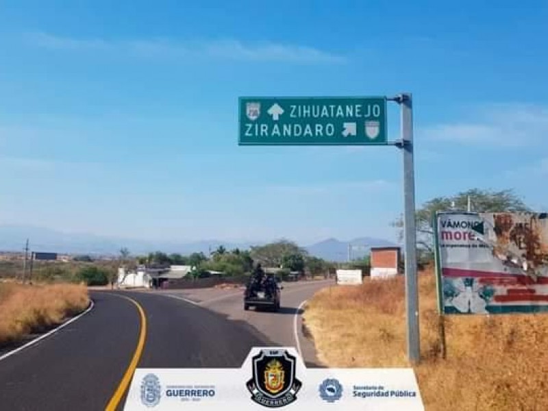 SSP realiza operativos de seguridad en carretera Zihuatanejo-Coyuca de Catalán