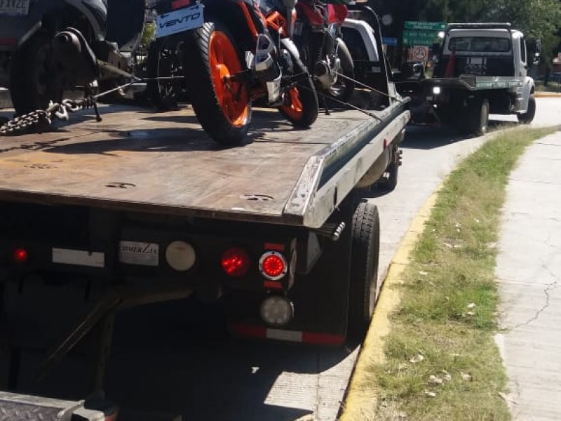 SSP remitió 10 motocicletas, tras operativo vehicular