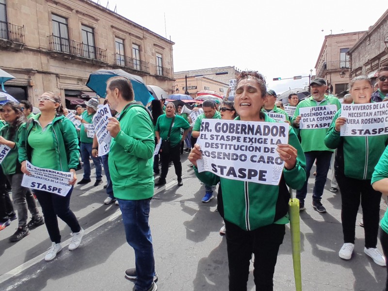 STASPE realizó mega marcha en Morelia