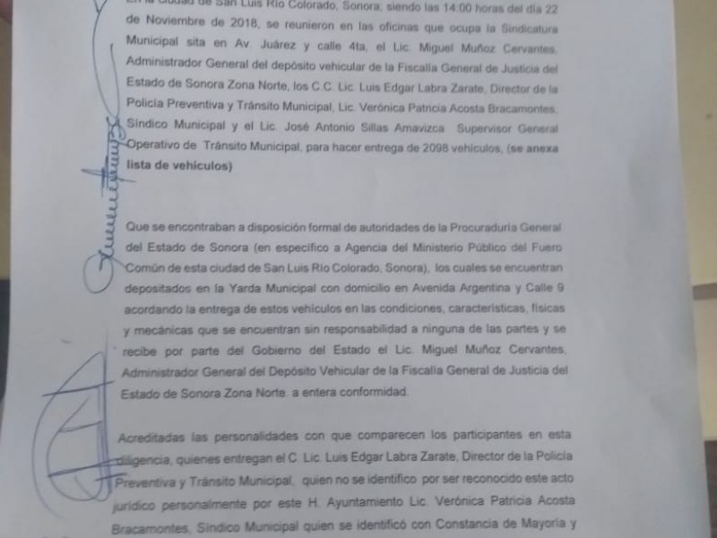 Subasta pospuesta por vehiculos fiscales