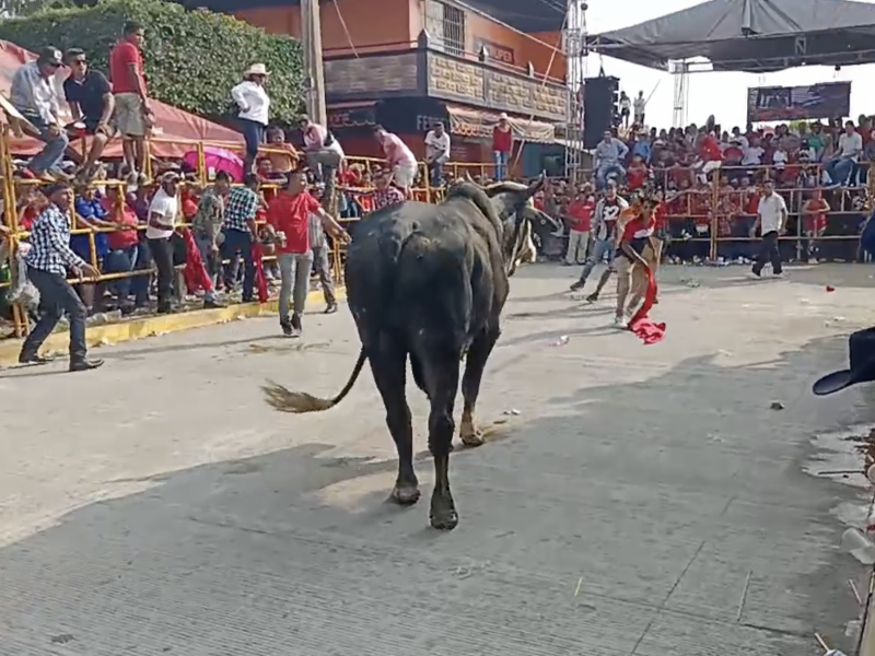 Suelta de toros en Chacaltianguis deja dos lesionados