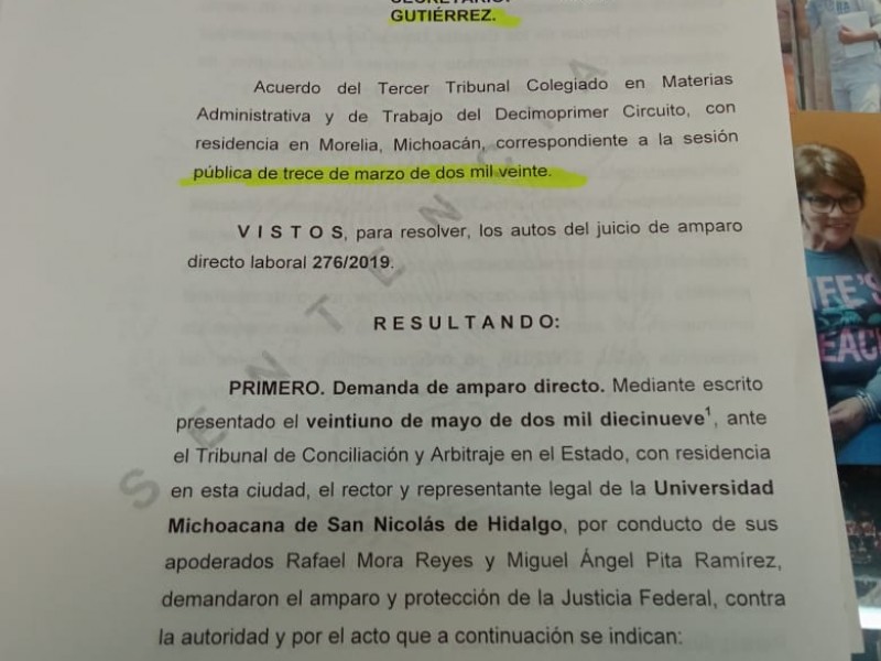 Sueum exige que Umsnh cumpla con laudo en favor deTrabajadores