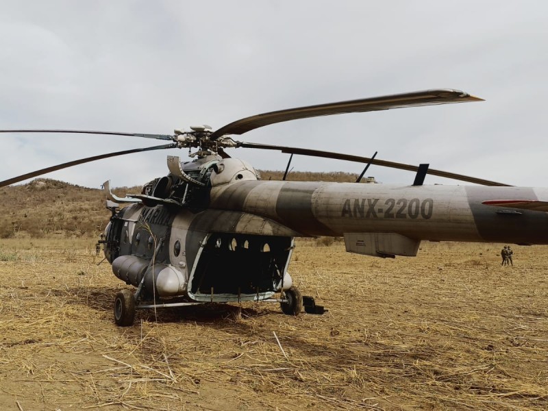 Sufrió daño menor el helicóptero; buscaban droga en la sierra