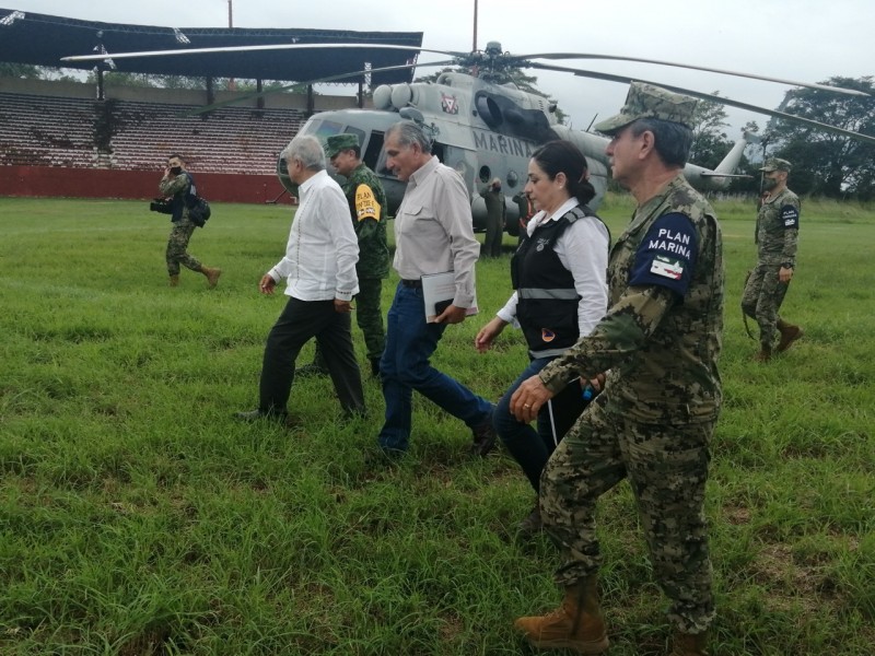 Supervisa AMLO afectaciones en Tabasco