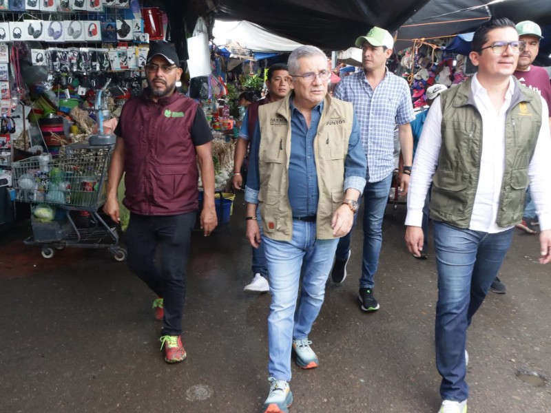 Supervisan Mercado de Abasto de Oaxaca para prevenir riesgos tras lluvias