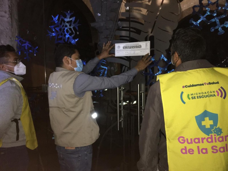 Suspenden cinco establecimientos en Morelia por incumplir medidas sanitarias