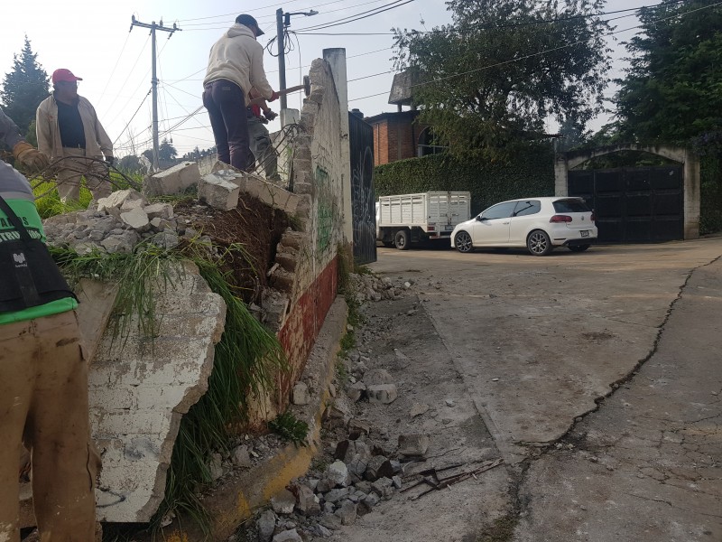 Suspenden clases en Sec. Cuahutémoc por tromba