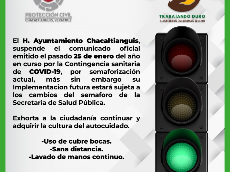 Suspenden multas por incumplimiento de medidas sanitarias en Chacaltianguis