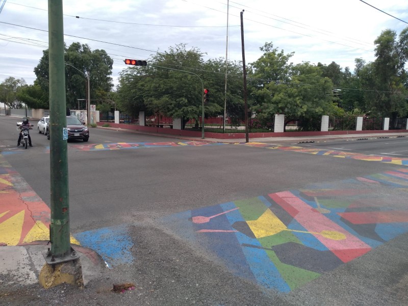 Suspenden pintado de cebras viales de colores por patrocinio