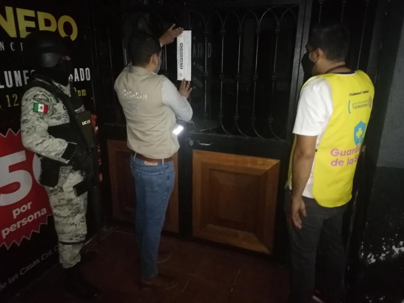Suspenden seis establecimientos nocturnos en Morelia
