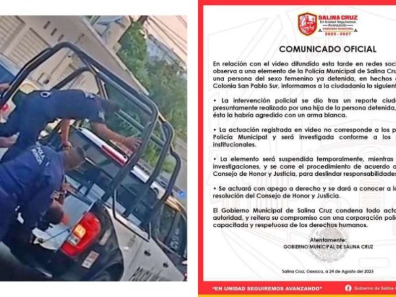 Suspenden  temporalmente a policía municipal por abuso de autoridad