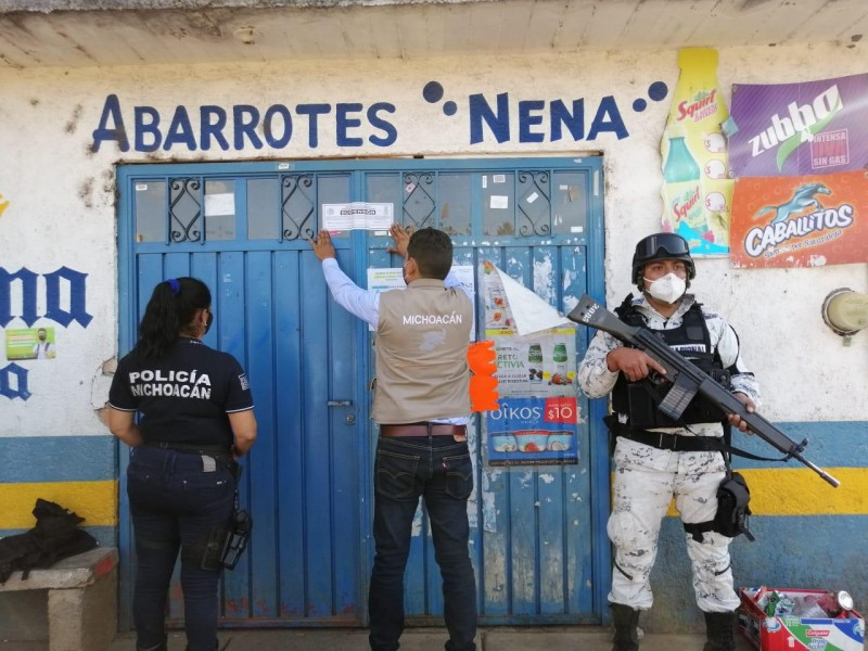 Suspenden tres establecimientos durante el fin de semana en Michoacán