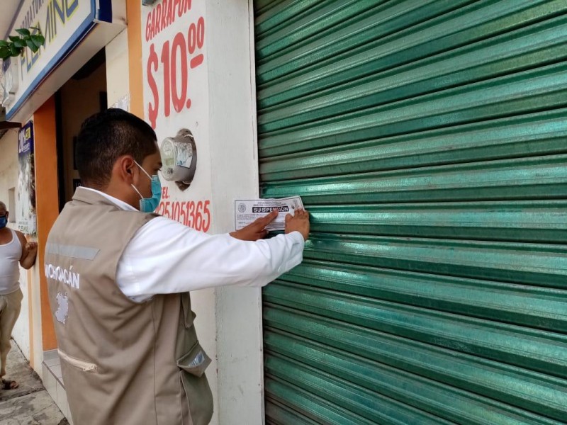 Suspendidos 18 establecimientos en Michoacán por falta de medidas sanitarias