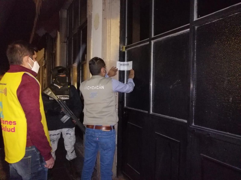 Suspendidos cinco establecimientos en Morelia, por no cumplir medidas sanitarias