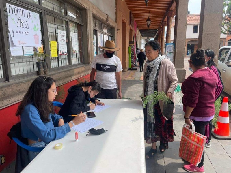 Tangancicuarenses participan en campaña de reforestación