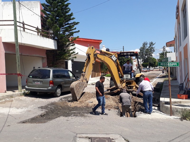 Tardará rehabilitación por socavones en colonia Linda Vista