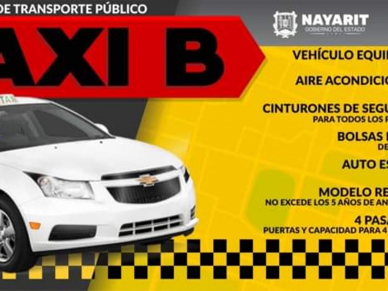 Taxis tipo B podrán cobrar hasta 90 pesos