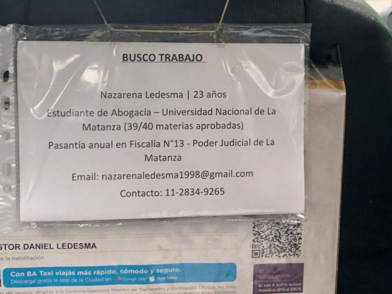 Taxista promueve CV de su hija y consigue varias entrevistas