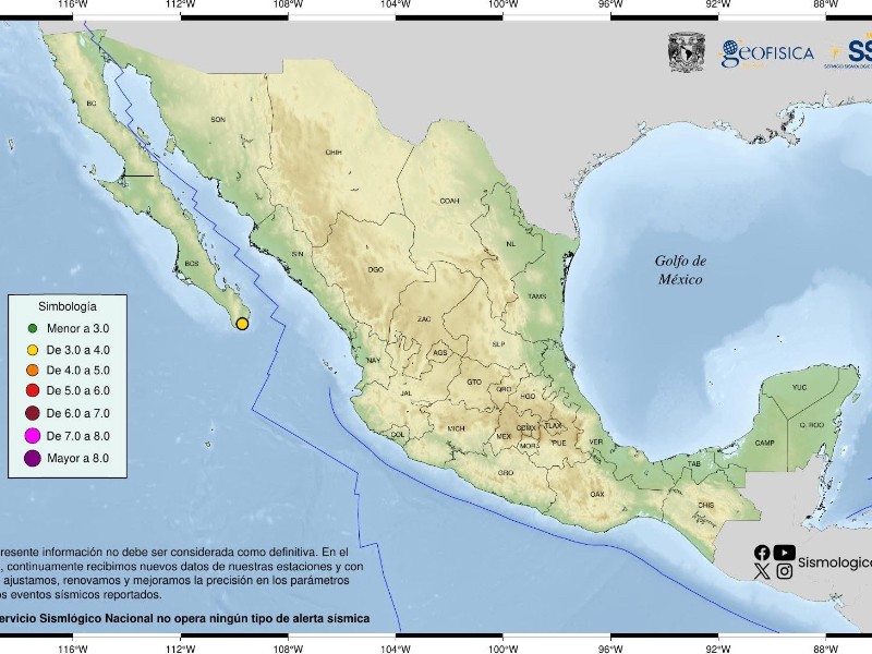 Temblor de 3.2 de magnitud sacude San José del Cabo