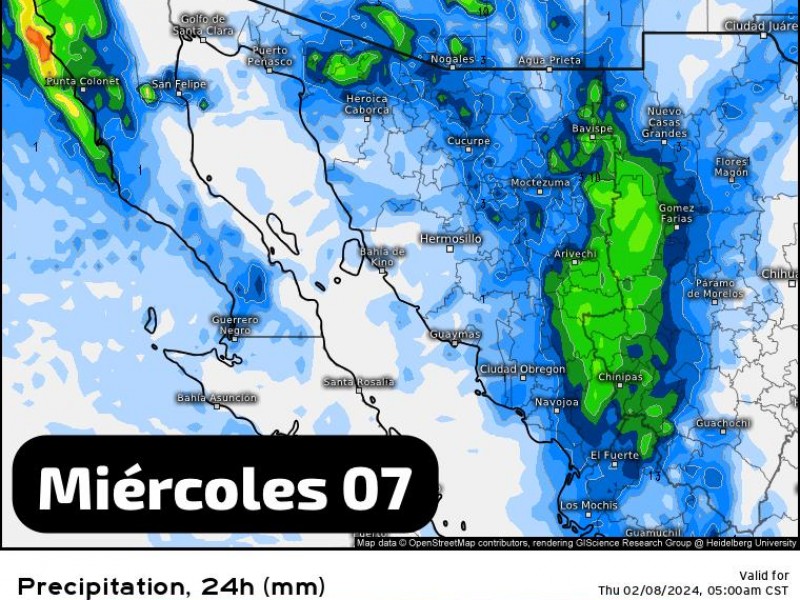 temperatura para hoy miércoles Máxima de 20°C