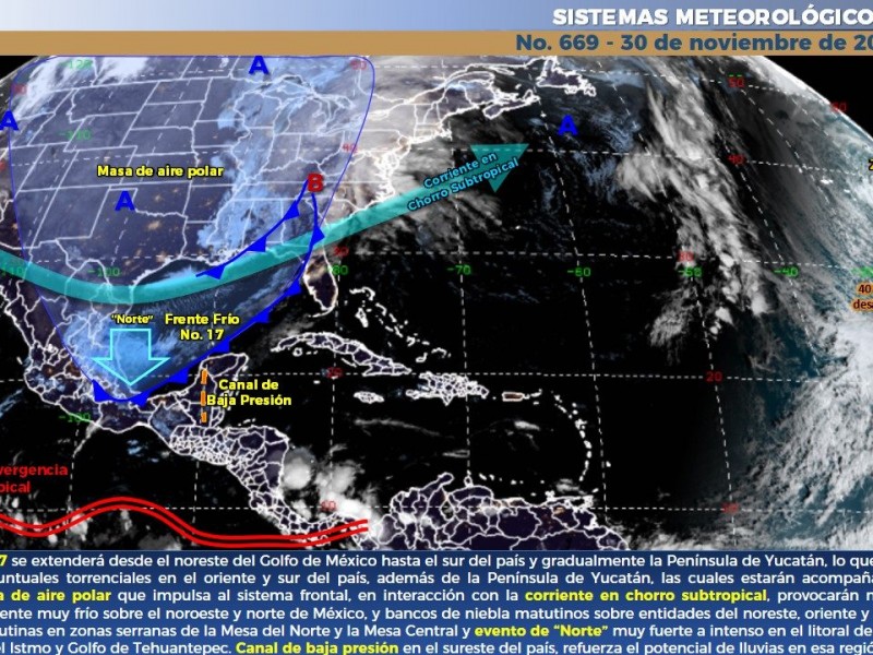 Temperaturas bajo cero y vientos fuertes en el norte