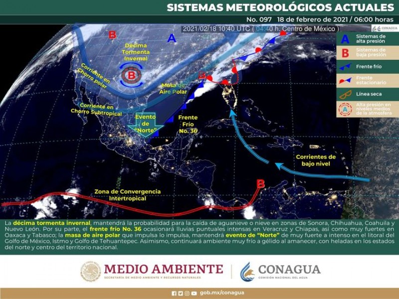 Temperaturas entre 18 y 26 centígrados para la región Guaymas-Empalme