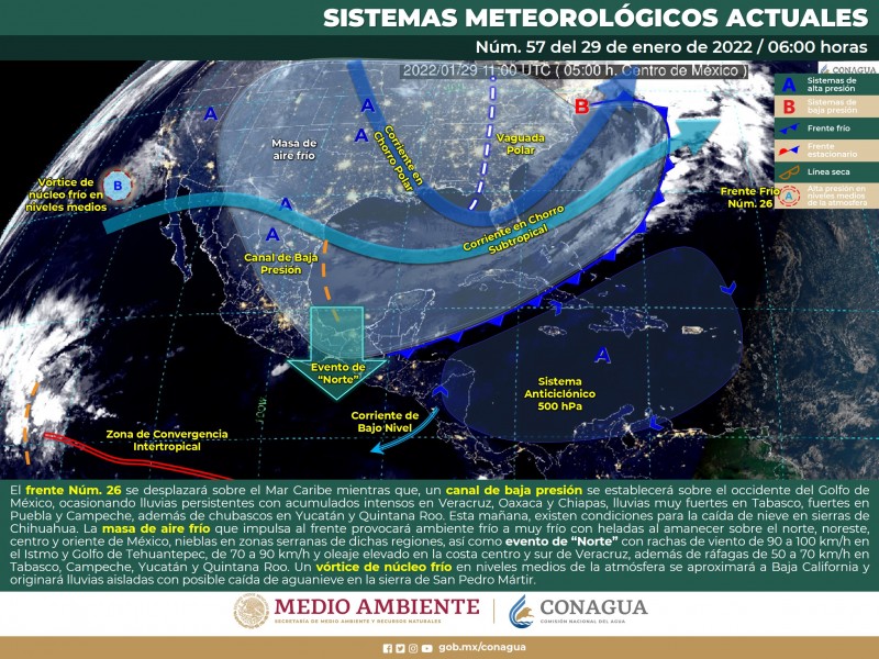 Temperaturas frías y cálidas extremas en Sonora